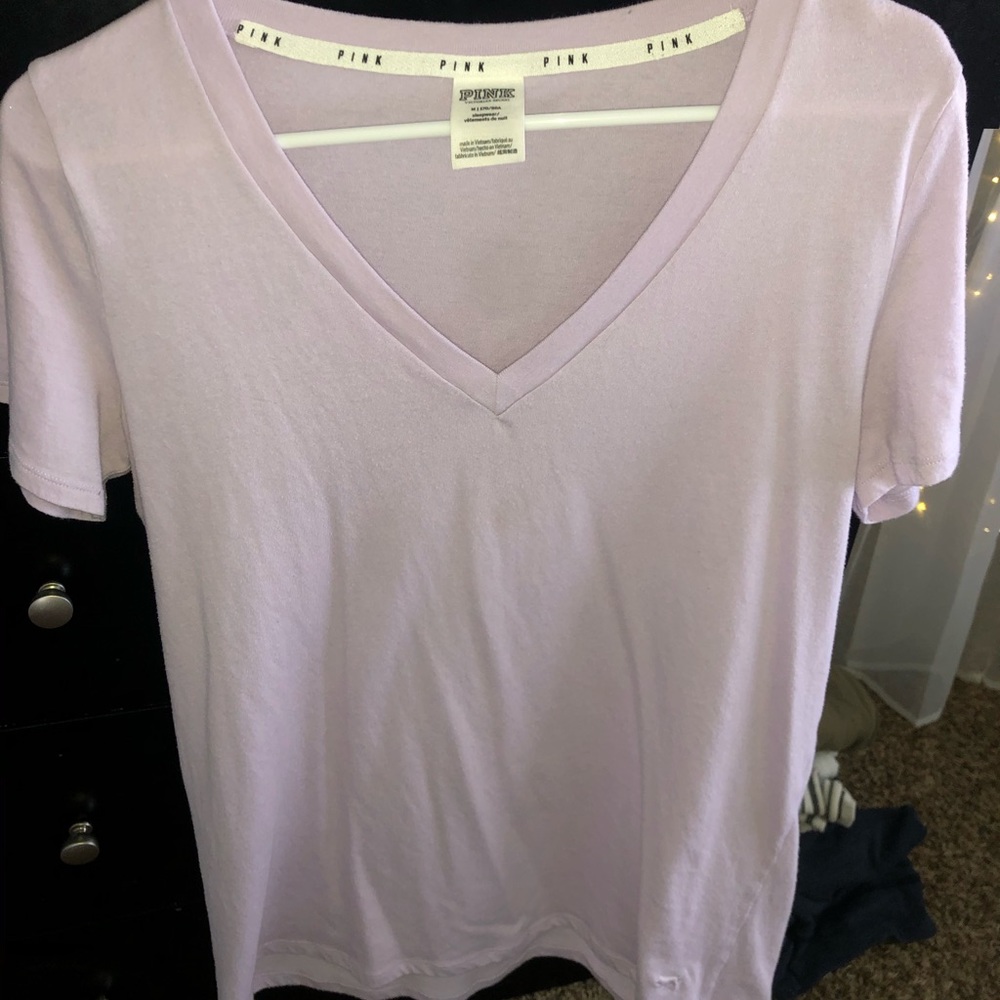 PINK lilac purple V-neck